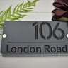 Personalised House Sign Modern Elegant Home Sign Grey Face Colour Choice of Background Colour Perspex Acrylic New Home House Address Sign - Style 1