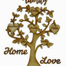 Rustic Wooden Family Tree Craft Kit with 'Family', Love' & 'Home' Words plus Heart Name Plaque Embellishments - Complete Kit!