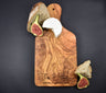 Personalised Olive Wood Chopping Board - Paddle-shaped Rustic Wooden Cheese Presentation Serving Board (Portrait)