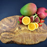 Personalised Olive Wood Chopping Board - Oval Live-Edge Rustic Board Wooden Presentation Serving Cheese Board (S1)